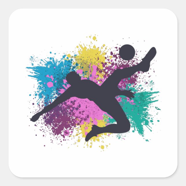 Fußball-Graustufen Quadratischer Aufkleber (Vorderseite)