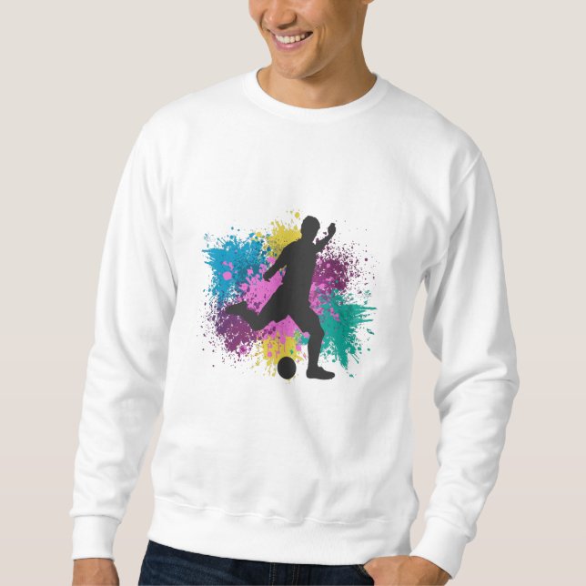 Fußball-Graustufen Sweatshirt (Vorderseite)
