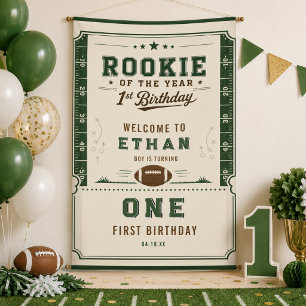 Fußball Green Rookie 1. Geburtstagsfeier Banner