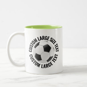 Fußball & Großer Text LIME GRÜN 11oz Benutzerdefin Zweifarbige Tasse