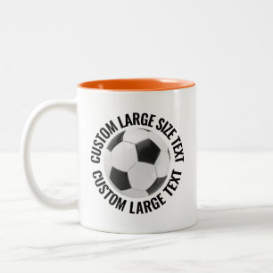 Fußball & Großer Text ORANGE 11oz Custom Zweifarbige Tasse