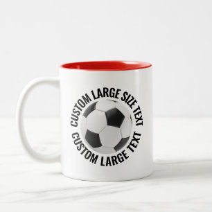 Fußball & Großer Text ROT 11oz Custom Zweifarbige Tasse