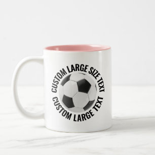 Fußball & Großtext PINK 11oz Custom Zweifarbige Tasse