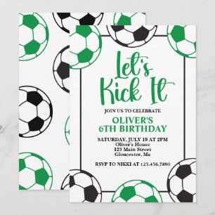 Fußball Grün und Schwarz Geburtstag Einladung