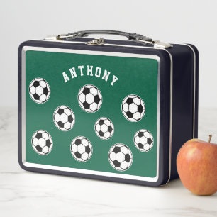 Fußball Grüne Personalisierte Kinder Zurück zur Sc Metall Brotdose