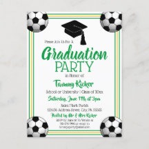 Fußball-Grüne und Goldene Graduierungsparty