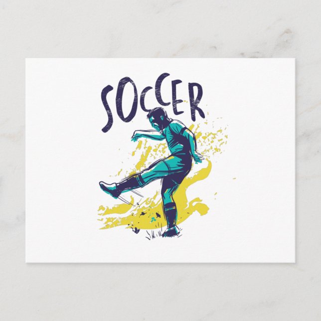 Fußball-Grunge-Farbe Postkarte (Vorderseite)