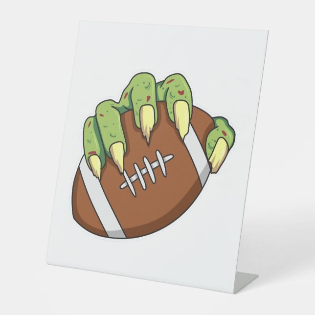 Fußball Halloween Design für einen Fußballfan Sockelschild (Vorderseite)