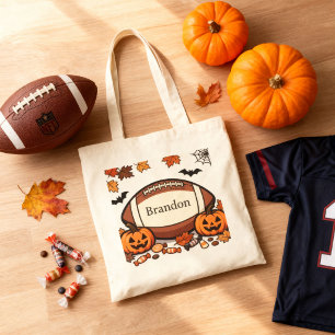 Fußball Halloween Kürbis Sport Süßigkeiten oder Sa Tragetasche