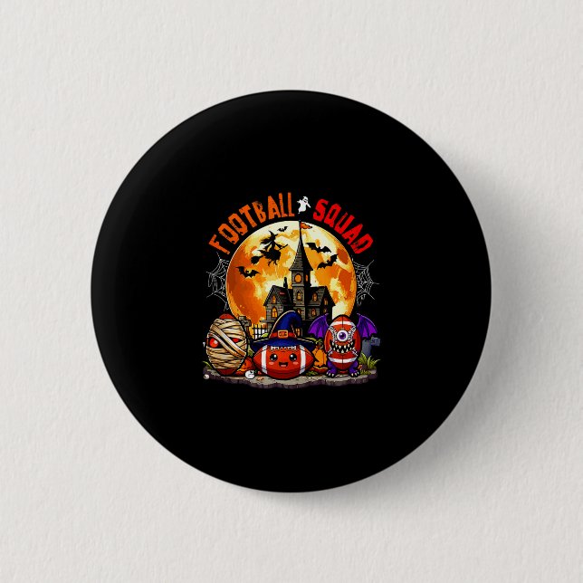 Fußball Halloween-Mannschaft drei Horror-Ausrüstun Button (Vorderseite)