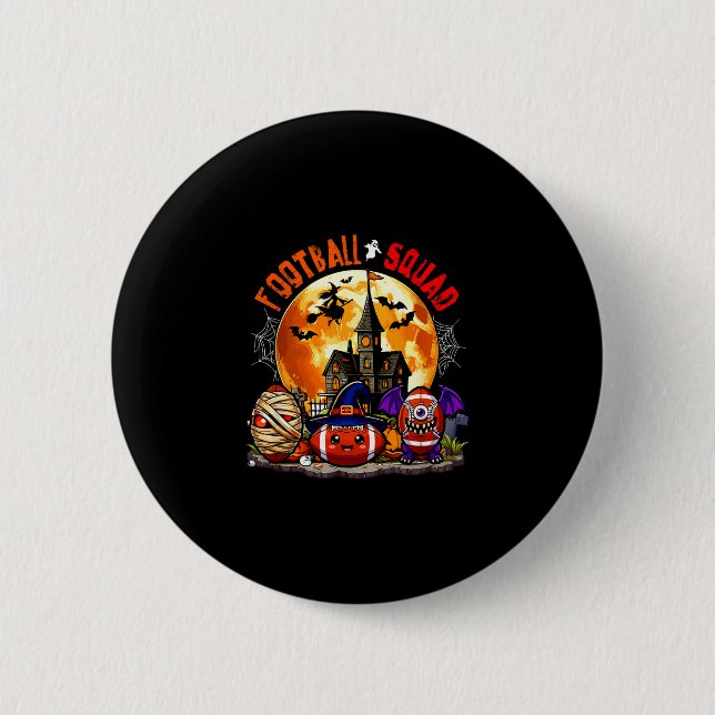 Fußball Halloween-Mannschaft drei Horror-Ausrüstun Button (Vorderseite)