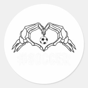 Fußball Halloween Skeleton Herzsport Prix Runder Aufkleber
