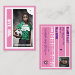 Fußball-Handelskarte (pink) - Ihre Stats hinzufüge Telefonnummerkarte