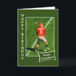 Fußball - Happy Birthday Great Grandson Karte<br><div class="desc">Lass deinem Urenkel,  dass du sein #1-Fan bist,  mit dieser Geburtstagskarte,  die ein rotes Gemälde eines Fußballquartiers zeigt.</div>