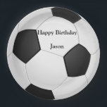 Fußball "Happy Birthday" Papier Teller<br><div class="desc">Fußball Ball Paper Teller - Passen Sie den Namen und die Geburtstagsnachricht an!</div>