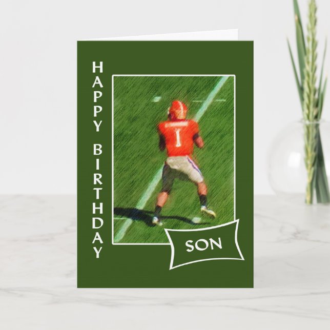 Fußball - Happy Birthday Son Karte (Vorderseite)