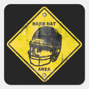 Fußball: Hard Hat Area Quadratischer Aufkleber