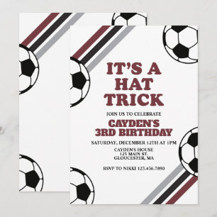 Fußball-Hattrick 3. Geburtstag Einladung