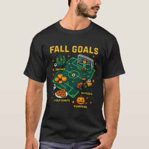 Fußball Herbst Tore Spaß Kinder Herbst Pixel Video T-Shirt