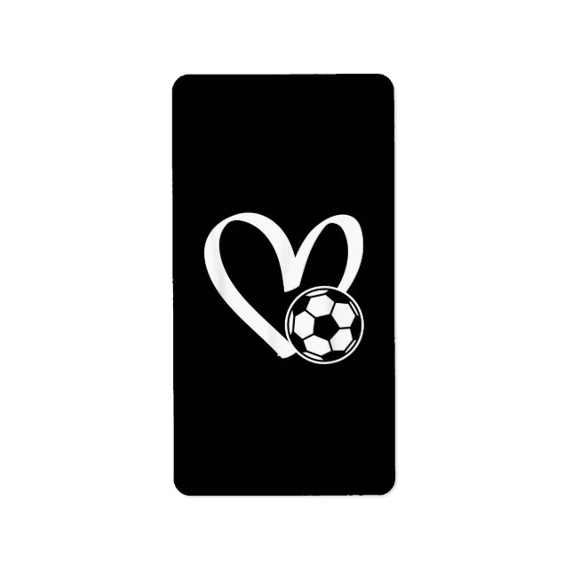 Fußball-Herz Adressaufkleber (Vorne)