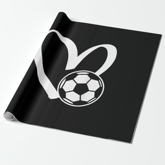 Fußball-Herz Geschenkpapier (Ungerollt)