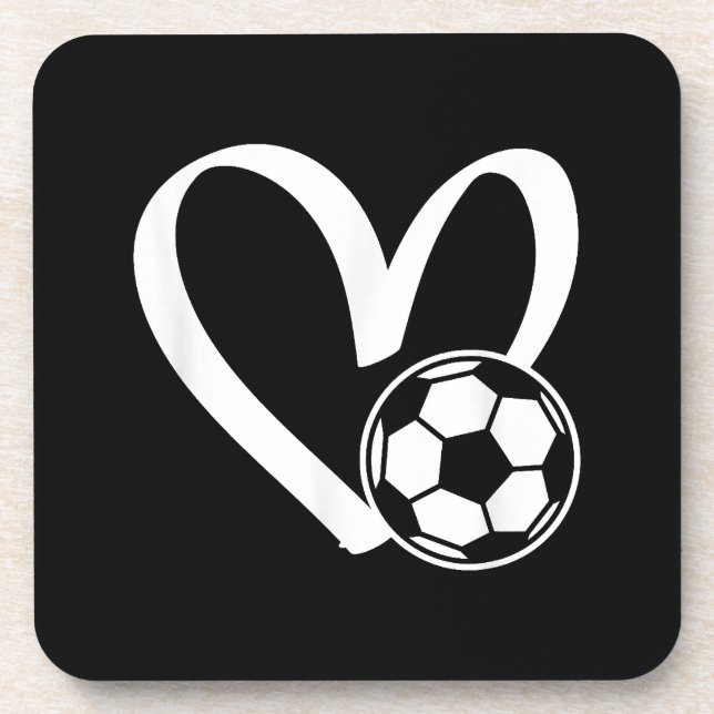 Fußball-Herz Getränkeuntersetzer (Vorderseite)