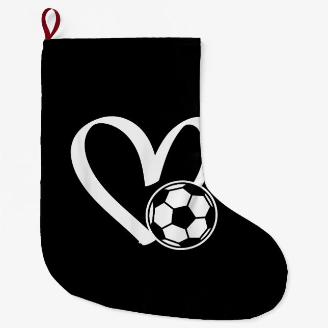 Fußball-Herz Großer Weihnachtsstrumpf (Vorderseite)