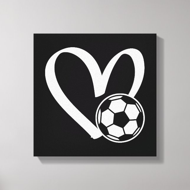Fußball-Herz Leinwanddruck (Vorderseite)