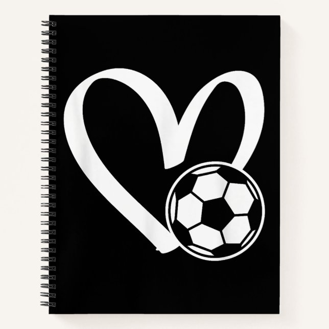 Fußball-Herz Notizbuch (Vorderseite)