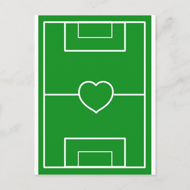 Fußball, Herz-Pitch.l Liebe Fußball Postkarte (Vorderseite)