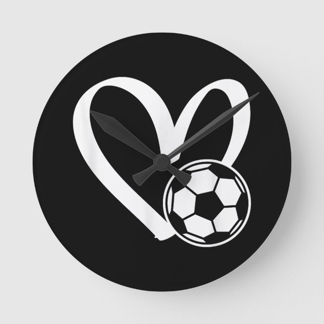 Fußball-Herz Runde Wanduhr (Vorderseite)