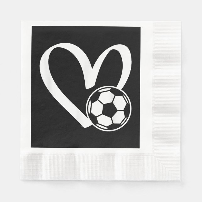 Fußball-Herz Serviette (Vorderseite)
