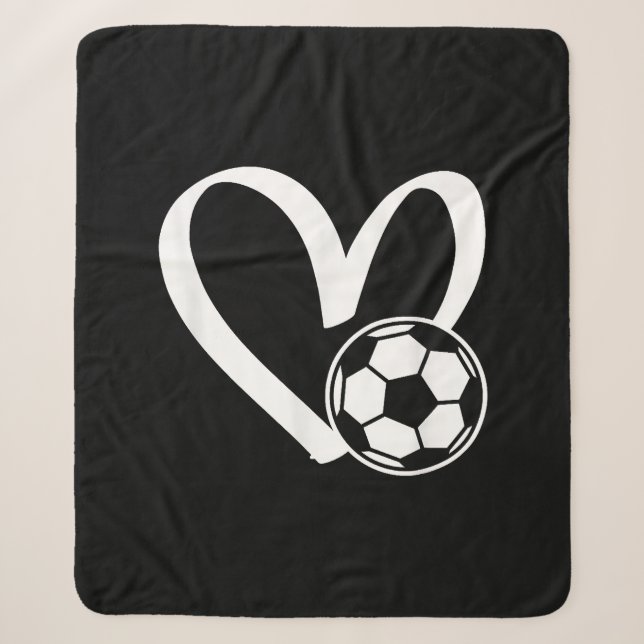Fußball-Herz Sherpadecke (Vorderseite)