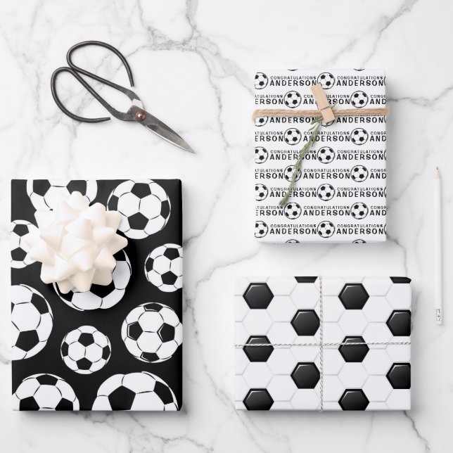 Fußball Herzlichen Glückwunsch Packpapier Blätter (Vorderseite)