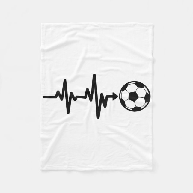 Fußball Herzschlag Footbyll Puls Design  Fleecedecke (Vorderseite)