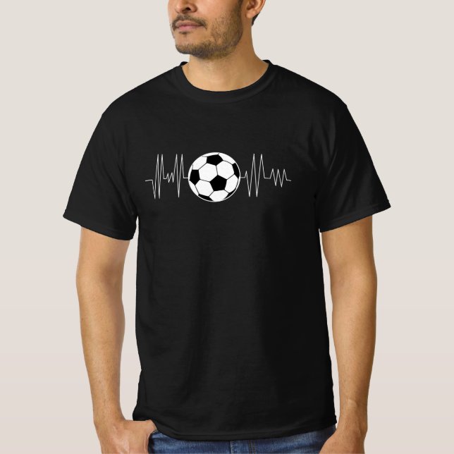 Fußball-Herzschlag, Fußballball-Herzschlag T-Shirt (Vorderseite)