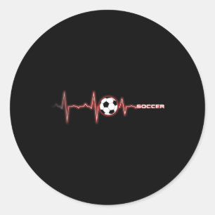 Fußball Herzschlag-Shirt - Fußball Ll Herzschlag Runder Aufkleber