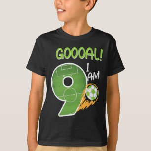 Fußball Ich bin 9 Jahre alt Junge Geburtstag T-Shirt