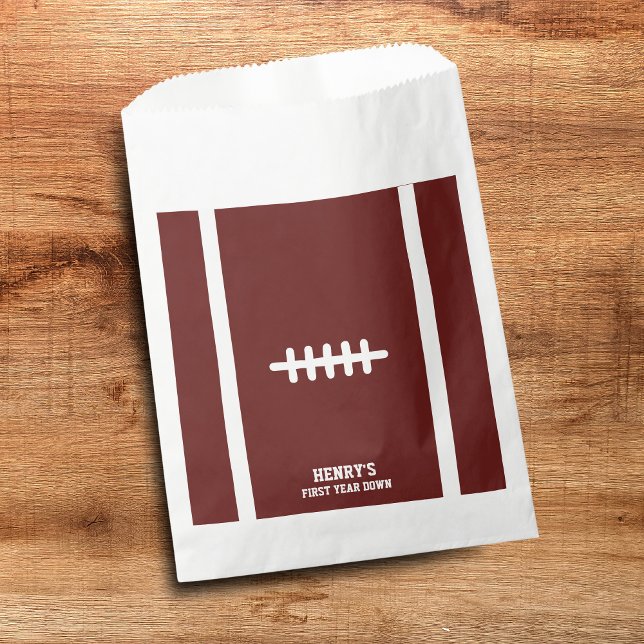 Fußball im ersten Jahr bis zum Geburtstag Geschenktütchen (Football themed favor bags)