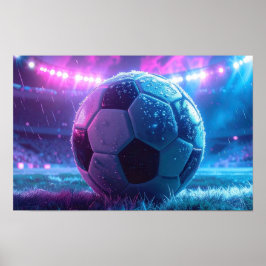 Fußball im Stadion Extremwetter Poster