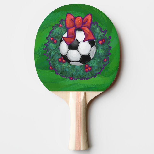 Fußball im Weihnachtskranz Tischtennis Schläger (Rückseite)