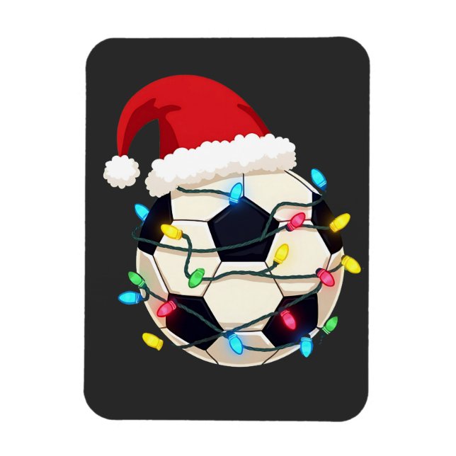 Fußball im Weihnachtslicht ummantelt Fußball-Spiel Magnet (Vertikal)