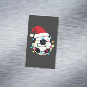Fußball im Weihnachtslicht ummantelt Fußball-Spiel Magnetische Visitenkarte