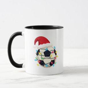 Fußball im Weihnachtslicht ummantelt Fußball-Spiel Tasse