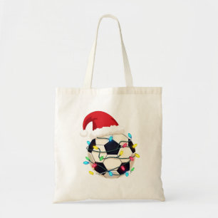Fußball im Weihnachtslicht ummantelt Fußball-Spiel Tragetasche
