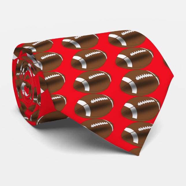 Fußball in Burnt Red Necktie Krawatte (Gerollt)