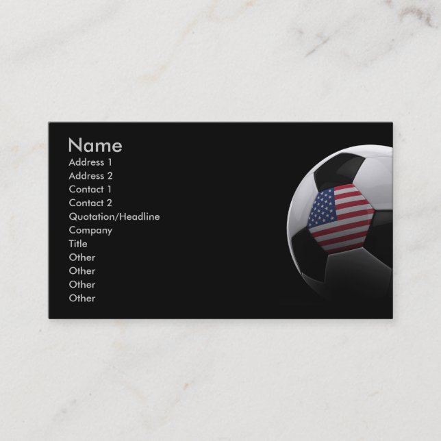 Fußball in den USA Visitenkarte (Vorderseite)