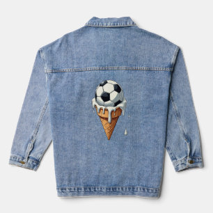 Fußball in einer Eistüte Jeansjacke