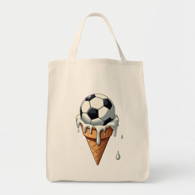 Fußball in einer Eistüte Tragetasche (Vorne)