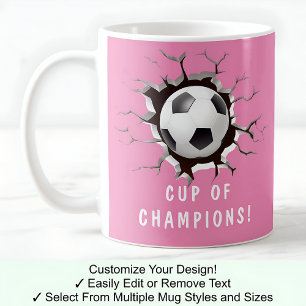 Fußball In Einer Tasse! Neuheit Fußballfans Rosa Kaffeetasse